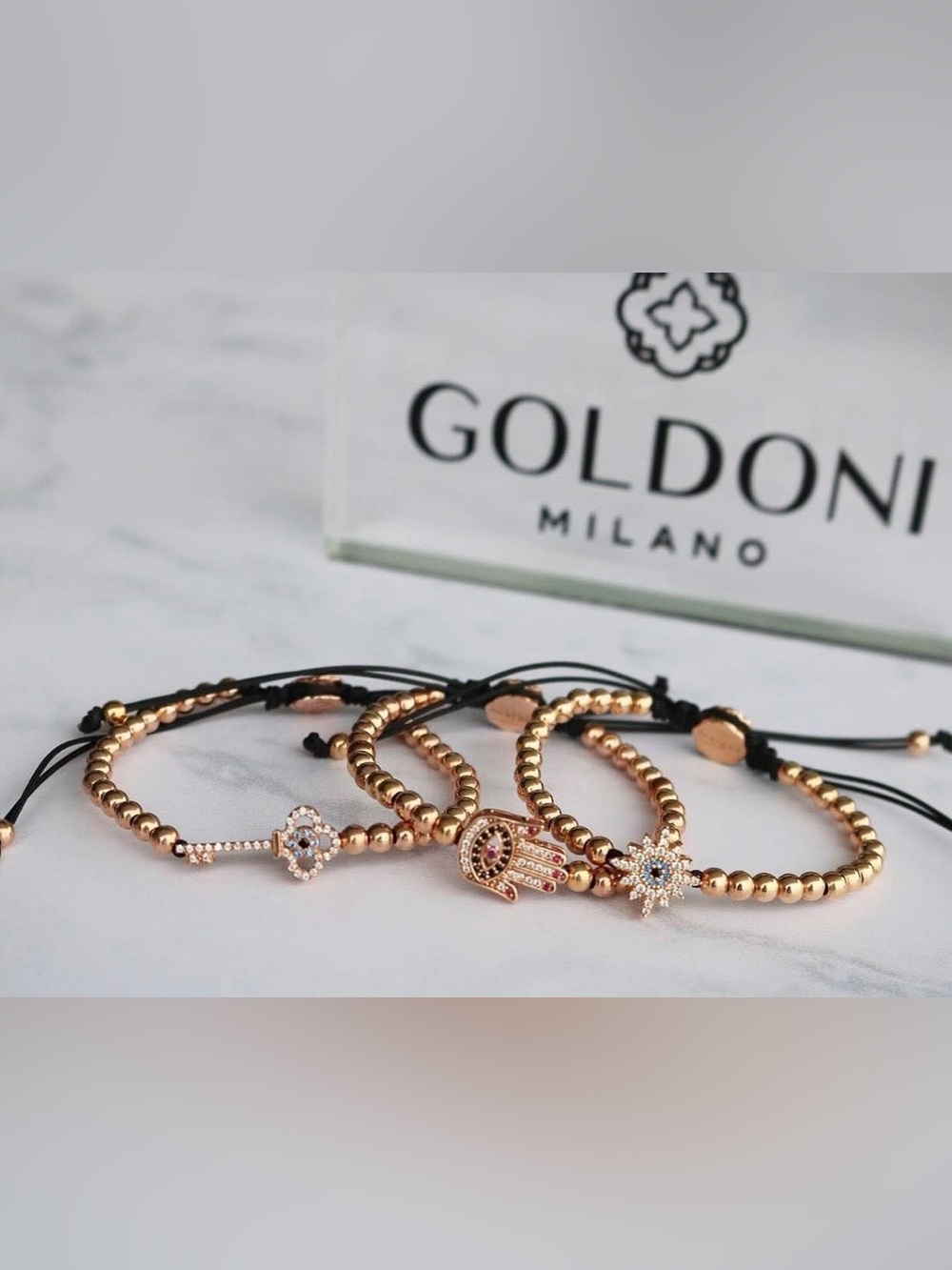 Goldoni Milano Rose Gold Hamsa Bracelet